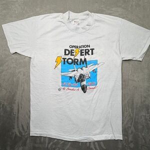 Vtg 1991 Operation Desert Storm T Shirt Stedman Smoke A Camel Gray Large USA